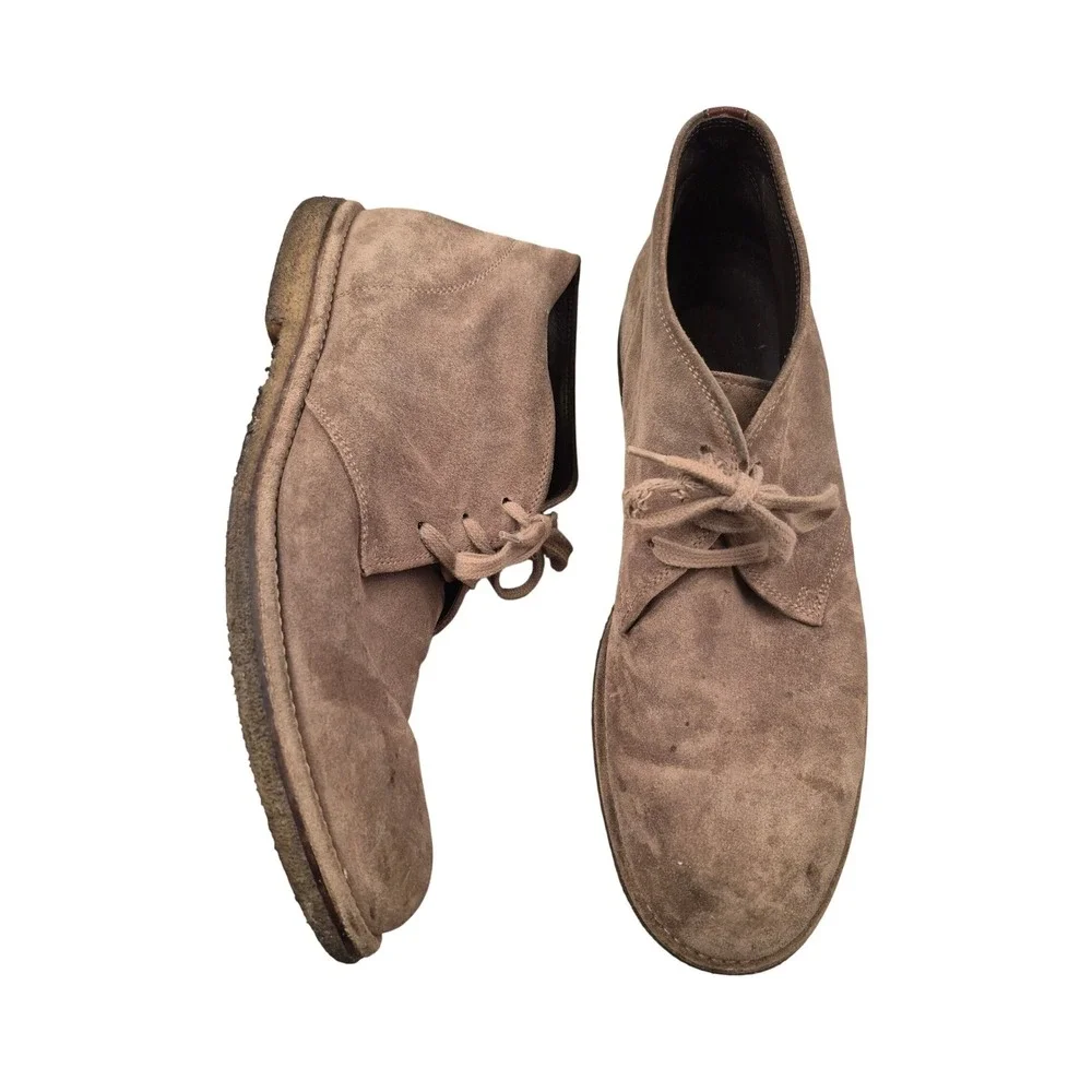Allen Edmonds Montauk Mens Suede Chukka Boots Taupe Tan Lace Up Ankle Boots 10 D